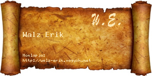Walz Erik névjegykártya